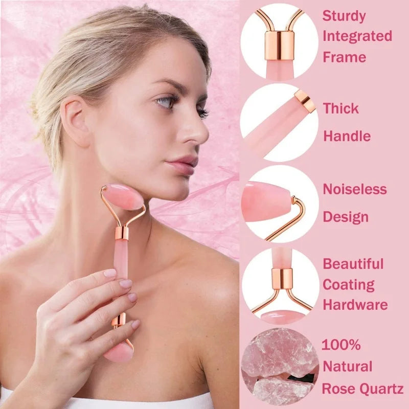 Facial Roller And Gua Sha Set For Skincare Massage