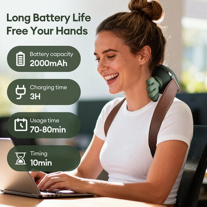 4D Bionic Wireless Neck & Shoulder Massager with Brushless Motor – Shiatsu Cervical Trapezius Kneading Massage Shawl