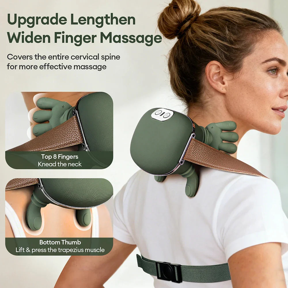 4D Bionic Wireless Neck & Shoulder Massager with Brushless Motor – Shiatsu Cervical Trapezius Kneading Massage Shawl