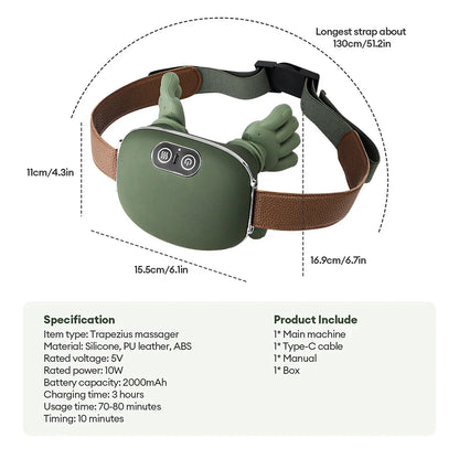4D Bionic Wireless Neck & Shoulder Massager with Brushless Motor – Shiatsu Cervical Trapezius Kneading Massage Shawl
