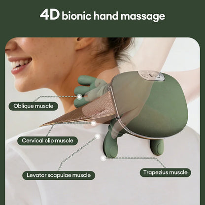 4D Bionic Wireless Neck & Shoulder Massager with Brushless Motor – Shiatsu Cervical Trapezius Kneading Massage Shawl