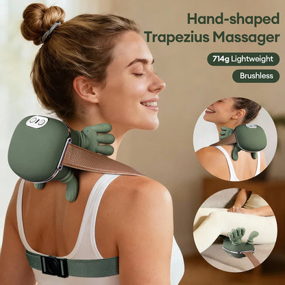 4D Bionic Wireless Neck & Shoulder Massager with Brushless Motor – Shiatsu Cervical Trapezius Kneading Massage Shawl