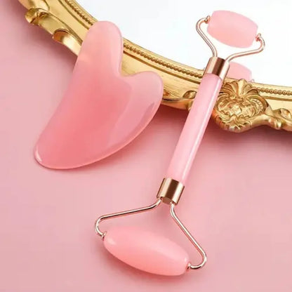 Facial Roller And Gua Sha Set For Skincare Massage