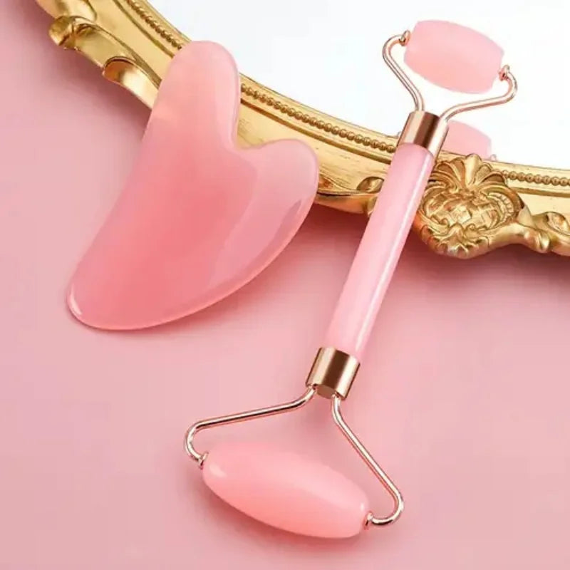 Facial Roller And Gua Sha Set For Skincare Massage