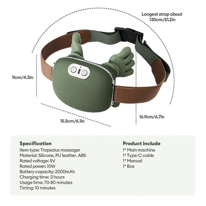 4D Bionic Wireless Neck & Shoulder Massager with Brushless Motor – Shiatsu Cervical Trapezius Kneading Massage Shawl