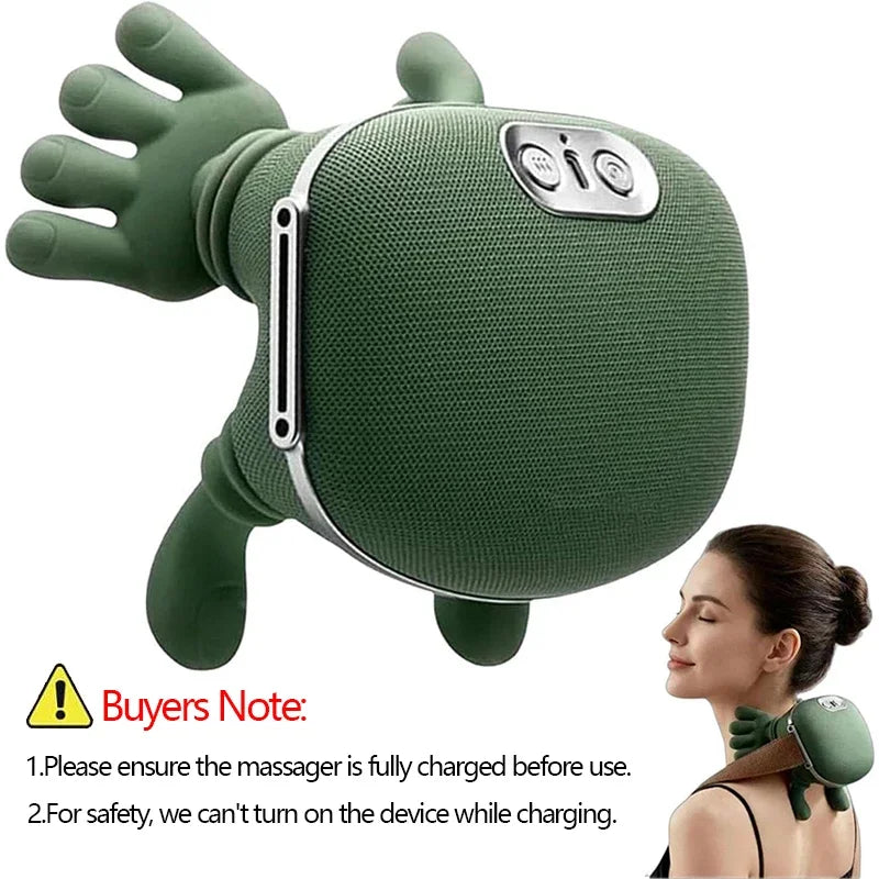 4D Bionic Wireless Neck & Shoulder Massager with Brushless Motor – Shiatsu Cervical Trapezius Kneading Massage Shawl